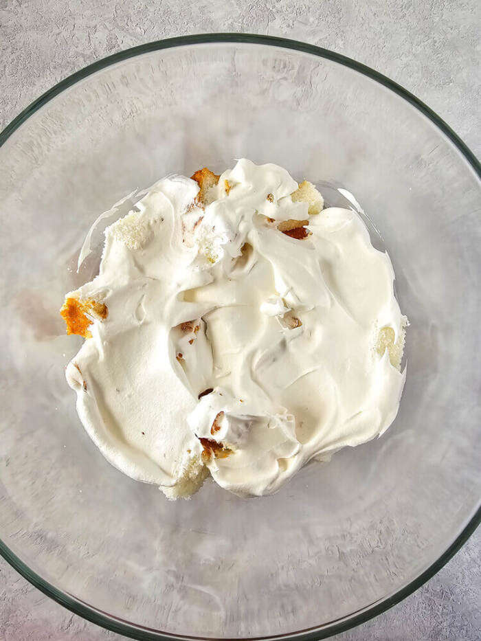 adding the whipped topping