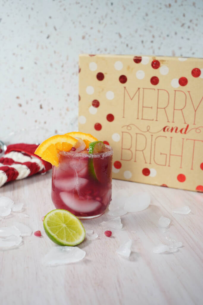 Christmas Margaritas with oranges and lime