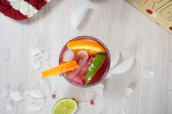 overhead image of Christmas Margaritas
