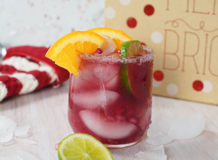 Christmas Margaritas with oranges and lime