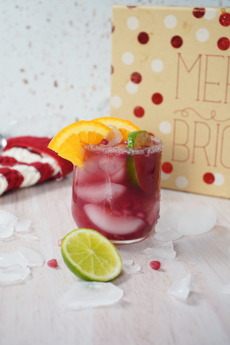 Christmas Margaritas with oranges and lime