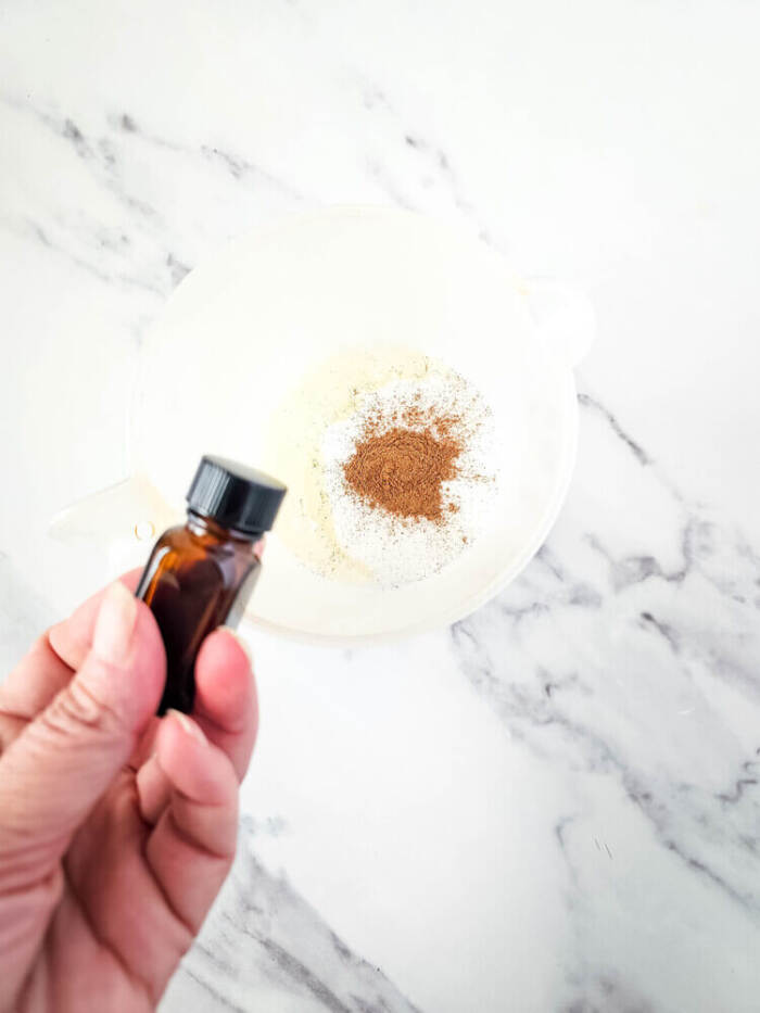 adding in the essential oil