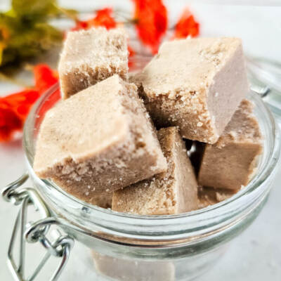 Pumpkin Sugar Scrub Cubes in a jar