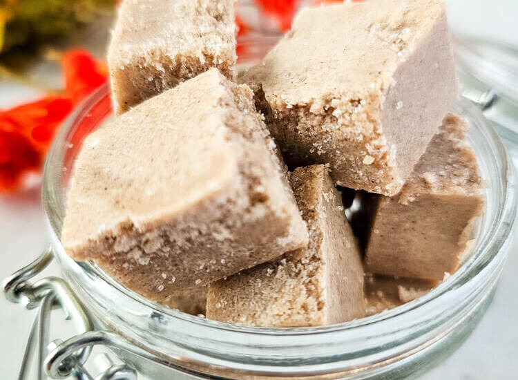 Pumpkin Sugar Scrub Cubes in a jar