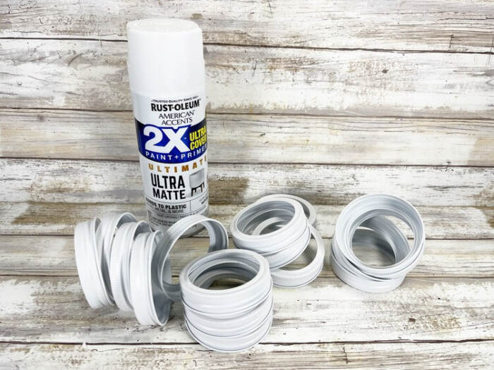 spray paint the rings