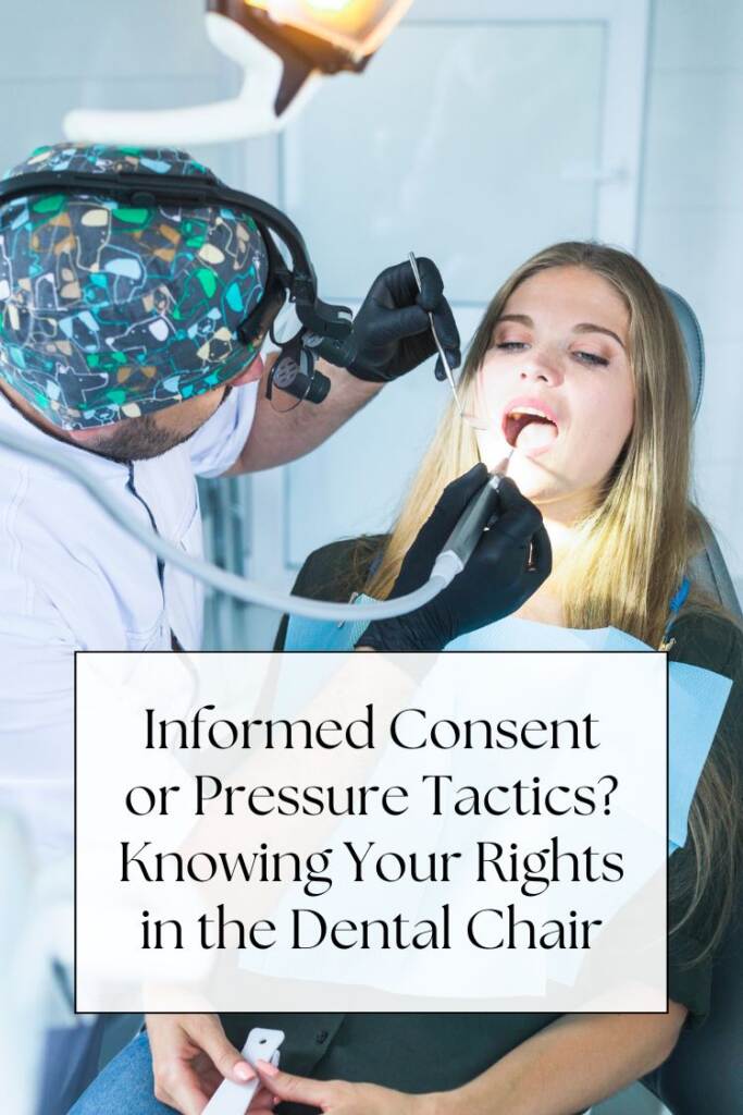 woman with mouth open in dentist chair - Knowing Your Rights in the Dental Chair