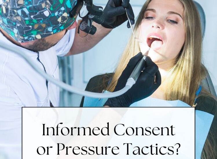 woman with mouth open in dentist chair - Knowing Your Rights in the Dental Chair