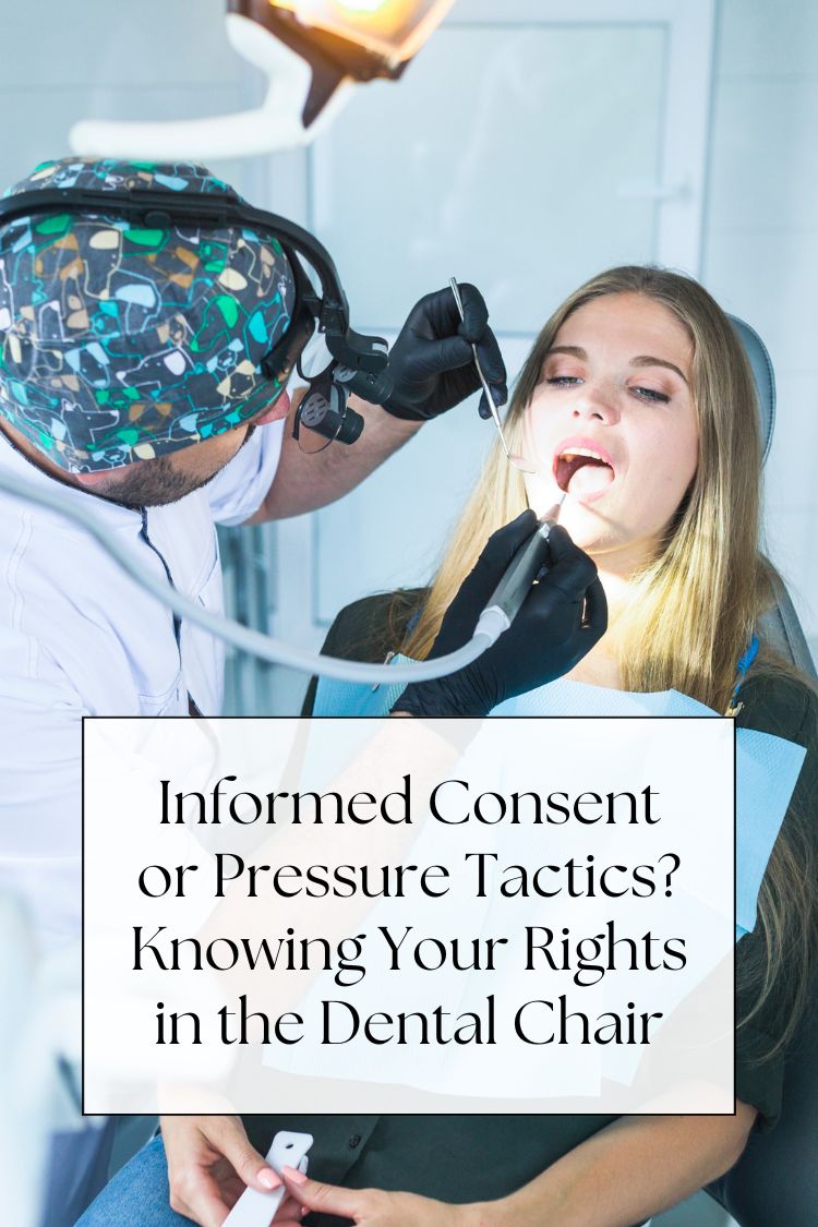 woman with mouth open in dentist chair - Knowing Your Rights in the Dental Chair