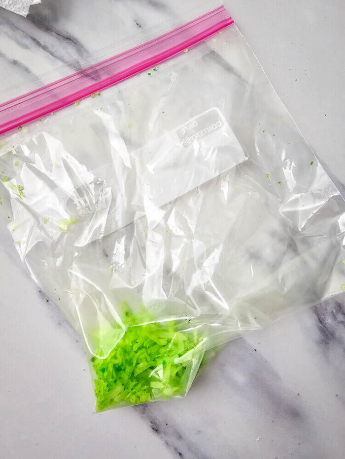 Green colored coconut grass for Easter Peeps Dirt Cups.
