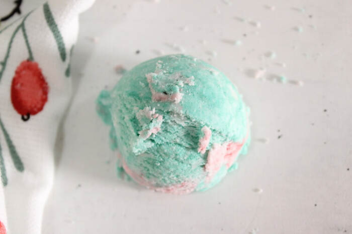 Close up of finished bubble bath bar texture