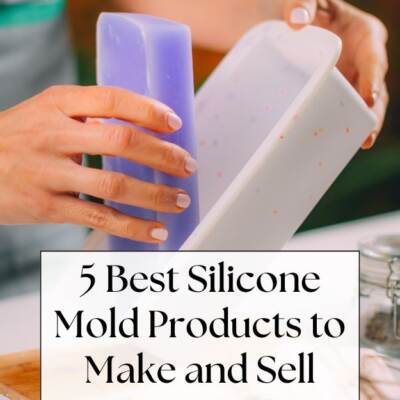 person taking soap out of mold, text: Silicone molds have opened up a world of creative business opportunities that you can run right from your kitchen or home studio. Whether you're a seasoned crafter or just getting started, these flexible tools let you produce polished, professional products with relatively low startup costs. The real question is: which products are worth your time and money? In this guide, you'll discover the five best silicone mold products to make and sell from home, so you can focus your energy on what actually sells. 1. Soaps and Bath Products Handmade soaps are a thriving niche in the home business world, and silicone molds are at the center of that success. From classic bar soaps to novelty shapes like flowers, shells, or holiday figures, the variety you can produce is nearly limitless. Investing in high-quality custom soap molds gives you a significant advantage, since precise, well-defined shapes make your bars look more professional and help justify a higher price point. Melt-and-Pour vs. Cold Process Soap Melt-and-pour soap is ideal for beginners because it requires no lye handling and sets quickly in silicone molds. Cold process soap, on the other hand, involves mixing lye with oils to create a soap from scratch. It takes longer to cure (usually four to six weeks) but allows for greater customization in ingredients, texture, and design. Both methods produce beautiful results with the right mold. Popular Soap Additives That Boost Sales Customers love soaps with added benefits. Ingredients like activated charcoal, oatmeal, honey, or essential oils make your products more marketable and justify a premium price. Natural colorants such as turmeric, spirulina, or rose clay add visual appeal without synthetic dyes. Describe these ingredients clearly in your product listings, since transparency about what goes into your soap builds trust with buyers. Packaging and Labeling Soap Products Correctly In the US, handmade soap sold as a cosmetic product must comply with labeling guidelines set by the Food and Drug Administration. Your label should list all ingredients in descending order by weight, your business name, and the net weight of the product. Beyond compliance, thoughtful packaging like twine-wrapped kraft paper or seed paper bands adds a handcrafted feel that resonates with customers in the natural beauty space. 2. Candles Candles remain one of the most popular and profitable silicone mold products you can create at home. The demand for handmade, artisan candles has grown steadily, and customers are willing to pay a premium for unique shapes, scents, and aesthetic appeal. Silicone molds give you the freedom to produce pillar candles, geometric designs, floral shapes, and even novelty figures that stand out in a crowded market. Why Candles Sell So Well Candles appeal to a broad audience. They make thoughtful gifts, serve as home décor pieces, and carry strong emotional value tied to relaxation and ambiance. Because of this, they tend to sell consistently across seasons, with spikes around holidays and special occasions. A distinctive silicone mold design is often what separates a bestseller from a generic product. Choosing the Right Wax and Wick Combination Your candle's quality depends heavily on the wax and wick you select. Soy wax is a popular choice because it burns cleanly and holds scent well. Beeswax offers a natural appeal that resonates with eco-conscious buyers. Match your wick size to the diameter of your mold to avoid tunneling or poor burn performance. Test each combination before you list the product for sale. Pricing and Packaging Candles for Profit To price your candles correctly, calculate the cost of wax, fragrance oil, dye, wick, and the mold's share of wear. Then add your labor and a healthy profit margin. Simple, clean packaging like kraft paper boxes or frosted bags can elevate perceived value significantly. Customers often judge a candle by how it looks before they ever smell it, so presentation matters just as much as the product itself. 3. Resin Jewelry and Accessories Resin jewelry is another standout category for home-based sellers. Silicone molds designed for resin let you produce earrings, pendants, rings, keychains, and hair accessories with remarkable detail and consistency. The startup cost is low, the materials are widely available, and the profit margins are impressive once you find your signature style. Understanding Resin Types for Jewelry Making Epoxy resin is the most commonly used type for jewelry because it cures to a crystal-clear, hard finish. UV resin is a faster alternative that cures under a UV lamp in minutes, which is useful if you want to speed up production. Both types work well with silicone molds, but epoxy resin allows more time for embedding dried flowers, glitter, or pigment powders before it sets. Designing Pieces That Stand Out in the Market The silicone mold product market for resin jewelry is competitive, so your designs need a clear identity. Consider a consistent color palette, a recurring theme like botanicals or celestial shapes, or a signature inclusion like metallic flakes. Customers who love your aesthetic will return for more and recommend you to others. Consistency in your brand visual builds recognition over time. Setting Up a Safe and Efficient Resin Workspace Resin fumes can be harmful, so always work in a well-ventilated area and wear nitrile gloves and a respirator mask. Dedicate a flat, level surface for your curing pieces to prevent uneven finishes. Keep your silicone molds clean between pours to maintain sharp detail in every piece. A UV lamp, a heat gun for bubble removal, and good lighting are the core tools you'll need to work efficiently. 4. Concrete and Plaster Home Décor Concrete and plaster home décor pieces have surged in popularity, especially in the minimalist and industrial interior design market. Silicone molds are ideal for these materials because they release cured concrete and plaster cleanly, without the need for mold release agents in most cases. The result is a sharp, detailed finish that looks far more expensive than it is to produce. Best Product Types to Make With Concrete Molds Plant pots and succulent planters are consistently top-sellers in this category. Other strong performers include candle holders, ring dishes, coasters, and small decorative sculptures. Concrete products photograph well, which matters a great deal on visual platforms. A simple, well-lit product photo against a neutral background can drive significant traffic to your shop. Working With Concrete Mix for Smooth Results Use a fine-grade concrete mix or a pre-blended craft concrete specifically formulated for molds. Add water gradually and mix until you reach a peanut butter-like consistency: too much water weakens the final piece. Tap the mold firmly on your work surface after pouring to release air bubbles. Allow the piece to cure fully before demolding, since premature removal can cause cracking or surface defects. How to Seal and Finish Concrete Décor for Sale Unsealed concrete is porous and can stain easily, so apply a concrete sealer to any product that will hold water or sit on a surface. For planters, ensure you drill or pre-place a drainage hole before the mix cures fully. Light sanding with fine-grit sandpaper smooths any rough edges and gives the piece a polished look. A coat of paint or iron oxide pigment added to the mix can also diversify your product line without much added effort. 5. Baked Goods and Edible Treats Food-grade silicone molds open up another profitable avenue: custom baked goods and edible treats. From chocolate bonbons and gummy candies to intricately shaped cakes and molded shortbreads, these products have strong demand at farmers markets, local events, and online platforms. The key is to use molds specifically labeled as food-safe, since not all silicone molds meet the standards required for direct food contact. Top Edible Products to Make With Silicone Molds Chocolate is one of the easiest and most profitable edible products to make with silicone molds. Tempered chocolate poured into detailed molds produces candy-shop-quality results at home. Gummy bears and fruit snacks are another high-margin option, particularly for the children's gift market. Molded shortbread cookies, cake pops, and ice cube-style treats also photograph beautifully, which helps drive impulse purchases online. Food Safety Standards You Must Follow If you plan to sell food products from home, check your state's cottage food laws carefully. Many US states allow home-based food sales for certain non-perishable items, but they come with rules around labeling, income caps, and permitted sales channels. Always use food-grade silicone molds, keep your workspace sanitary, and list every ingredient on your packaging. Compliance protects both your customers and your business. Pricing Edible Silicone Mold Products Competitively Edible products are often underpriced by new sellers who forget to account for all their costs. Factor in ingredients, packaging, your time, and any permits or fees. Custom or themed chocolates for weddings, birthdays, and holidays can command significantly higher prices than standard products. Position your offerings as artisan or custom-made, and use seasonal themes to keep your product line fresh and relevant throughout the year. Conclusion Silicone molds give you a low-cost, flexible way to build a real product-based business from home. Whether you choose candles, resin jewelry, soaps, concrete décor, or edible treats, each category offers genuine profit potential with the right materials and approach. Start with one product, refine your process, and expand from there. The best silicone mold business is the one you actually start.