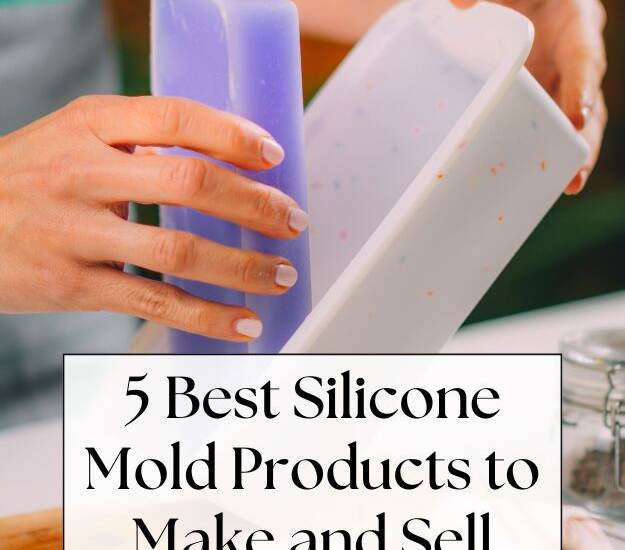 person taking soap out of mold, text: Silicone molds have opened up a world of creative business opportunities that you can run right from your kitchen or home studio. Whether you're a seasoned crafter or just getting started, these flexible tools let you produce polished, professional products with relatively low startup costs. The real question is: which products are worth your time and money? In this guide, you'll discover the five best silicone mold products to make and sell from home, so you can focus your energy on what actually sells. 1. Soaps and Bath Products Handmade soaps are a thriving niche in the home business world, and silicone molds are at the center of that success. From classic bar soaps to novelty shapes like flowers, shells, or holiday figures, the variety you can produce is nearly limitless. Investing in high-quality custom soap molds gives you a significant advantage, since precise, well-defined shapes make your bars look more professional and help justify a higher price point. Melt-and-Pour vs. Cold Process Soap Melt-and-pour soap is ideal for beginners because it requires no lye handling and sets quickly in silicone molds. Cold process soap, on the other hand, involves mixing lye with oils to create a soap from scratch. It takes longer to cure (usually four to six weeks) but allows for greater customization in ingredients, texture, and design. Both methods produce beautiful results with the right mold. Popular Soap Additives That Boost Sales Customers love soaps with added benefits. Ingredients like activated charcoal, oatmeal, honey, or essential oils make your products more marketable and justify a premium price. Natural colorants such as turmeric, spirulina, or rose clay add visual appeal without synthetic dyes. Describe these ingredients clearly in your product listings, since transparency about what goes into your soap builds trust with buyers. Packaging and Labeling Soap Products Correctly In the US, handmade soap sold as a cosmetic product must comply with labeling guidelines set by the Food and Drug Administration. Your label should list all ingredients in descending order by weight, your business name, and the net weight of the product. Beyond compliance, thoughtful packaging like twine-wrapped kraft paper or seed paper bands adds a handcrafted feel that resonates with customers in the natural beauty space. 2. Candles Candles remain one of the most popular and profitable silicone mold products you can create at home. The demand for handmade, artisan candles has grown steadily, and customers are willing to pay a premium for unique shapes, scents, and aesthetic appeal. Silicone molds give you the freedom to produce pillar candles, geometric designs, floral shapes, and even novelty figures that stand out in a crowded market. Why Candles Sell So Well Candles appeal to a broad audience. They make thoughtful gifts, serve as home décor pieces, and carry strong emotional value tied to relaxation and ambiance. Because of this, they tend to sell consistently across seasons, with spikes around holidays and special occasions. A distinctive silicone mold design is often what separates a bestseller from a generic product. Choosing the Right Wax and Wick Combination Your candle's quality depends heavily on the wax and wick you select. Soy wax is a popular choice because it burns cleanly and holds scent well. Beeswax offers a natural appeal that resonates with eco-conscious buyers. Match your wick size to the diameter of your mold to avoid tunneling or poor burn performance. Test each combination before you list the product for sale. Pricing and Packaging Candles for Profit To price your candles correctly, calculate the cost of wax, fragrance oil, dye, wick, and the mold's share of wear. Then add your labor and a healthy profit margin. Simple, clean packaging like kraft paper boxes or frosted bags can elevate perceived value significantly. Customers often judge a candle by how it looks before they ever smell it, so presentation matters just as much as the product itself. 3. Resin Jewelry and Accessories Resin jewelry is another standout category for home-based sellers. Silicone molds designed for resin let you produce earrings, pendants, rings, keychains, and hair accessories with remarkable detail and consistency. The startup cost is low, the materials are widely available, and the profit margins are impressive once you find your signature style. Understanding Resin Types for Jewelry Making Epoxy resin is the most commonly used type for jewelry because it cures to a crystal-clear, hard finish. UV resin is a faster alternative that cures under a UV lamp in minutes, which is useful if you want to speed up production. Both types work well with silicone molds, but epoxy resin allows more time for embedding dried flowers, glitter, or pigment powders before it sets. Designing Pieces That Stand Out in the Market The silicone mold product market for resin jewelry is competitive, so your designs need a clear identity. Consider a consistent color palette, a recurring theme like botanicals or celestial shapes, or a signature inclusion like metallic flakes. Customers who love your aesthetic will return for more and recommend you to others. Consistency in your brand visual builds recognition over time. Setting Up a Safe and Efficient Resin Workspace Resin fumes can be harmful, so always work in a well-ventilated area and wear nitrile gloves and a respirator mask. Dedicate a flat, level surface for your curing pieces to prevent uneven finishes. Keep your silicone molds clean between pours to maintain sharp detail in every piece. A UV lamp, a heat gun for bubble removal, and good lighting are the core tools you'll need to work efficiently. 4. Concrete and Plaster Home Décor Concrete and plaster home décor pieces have surged in popularity, especially in the minimalist and industrial interior design market. Silicone molds are ideal for these materials because they release cured concrete and plaster cleanly, without the need for mold release agents in most cases. The result is a sharp, detailed finish that looks far more expensive than it is to produce. Best Product Types to Make With Concrete Molds Plant pots and succulent planters are consistently top-sellers in this category. Other strong performers include candle holders, ring dishes, coasters, and small decorative sculptures. Concrete products photograph well, which matters a great deal on visual platforms. A simple, well-lit product photo against a neutral background can drive significant traffic to your shop. Working With Concrete Mix for Smooth Results Use a fine-grade concrete mix or a pre-blended craft concrete specifically formulated for molds. Add water gradually and mix until you reach a peanut butter-like consistency: too much water weakens the final piece. Tap the mold firmly on your work surface after pouring to release air bubbles. Allow the piece to cure fully before demolding, since premature removal can cause cracking or surface defects. How to Seal and Finish Concrete Décor for Sale Unsealed concrete is porous and can stain easily, so apply a concrete sealer to any product that will hold water or sit on a surface. For planters, ensure you drill or pre-place a drainage hole before the mix cures fully. Light sanding with fine-grit sandpaper smooths any rough edges and gives the piece a polished look. A coat of paint or iron oxide pigment added to the mix can also diversify your product line without much added effort. 5. Baked Goods and Edible Treats Food-grade silicone molds open up another profitable avenue: custom baked goods and edible treats. From chocolate bonbons and gummy candies to intricately shaped cakes and molded shortbreads, these products have strong demand at farmers markets, local events, and online platforms. The key is to use molds specifically labeled as food-safe, since not all silicone molds meet the standards required for direct food contact. Top Edible Products to Make With Silicone Molds Chocolate is one of the easiest and most profitable edible products to make with silicone molds. Tempered chocolate poured into detailed molds produces candy-shop-quality results at home. Gummy bears and fruit snacks are another high-margin option, particularly for the children's gift market. Molded shortbread cookies, cake pops, and ice cube-style treats also photograph beautifully, which helps drive impulse purchases online. Food Safety Standards You Must Follow If you plan to sell food products from home, check your state's cottage food laws carefully. Many US states allow home-based food sales for certain non-perishable items, but they come with rules around labeling, income caps, and permitted sales channels. Always use food-grade silicone molds, keep your workspace sanitary, and list every ingredient on your packaging. Compliance protects both your customers and your business. Pricing Edible Silicone Mold Products Competitively Edible products are often underpriced by new sellers who forget to account for all their costs. Factor in ingredients, packaging, your time, and any permits or fees. Custom or themed chocolates for weddings, birthdays, and holidays can command significantly higher prices than standard products. Position your offerings as artisan or custom-made, and use seasonal themes to keep your product line fresh and relevant throughout the year. Conclusion Silicone molds give you a low-cost, flexible way to build a real product-based business from home. Whether you choose candles, resin jewelry, soaps, concrete décor, or edible treats, each category offers genuine profit potential with the right materials and approach. Start with one product, refine your process, and expand from there. The best silicone mold business is the one you actually start.