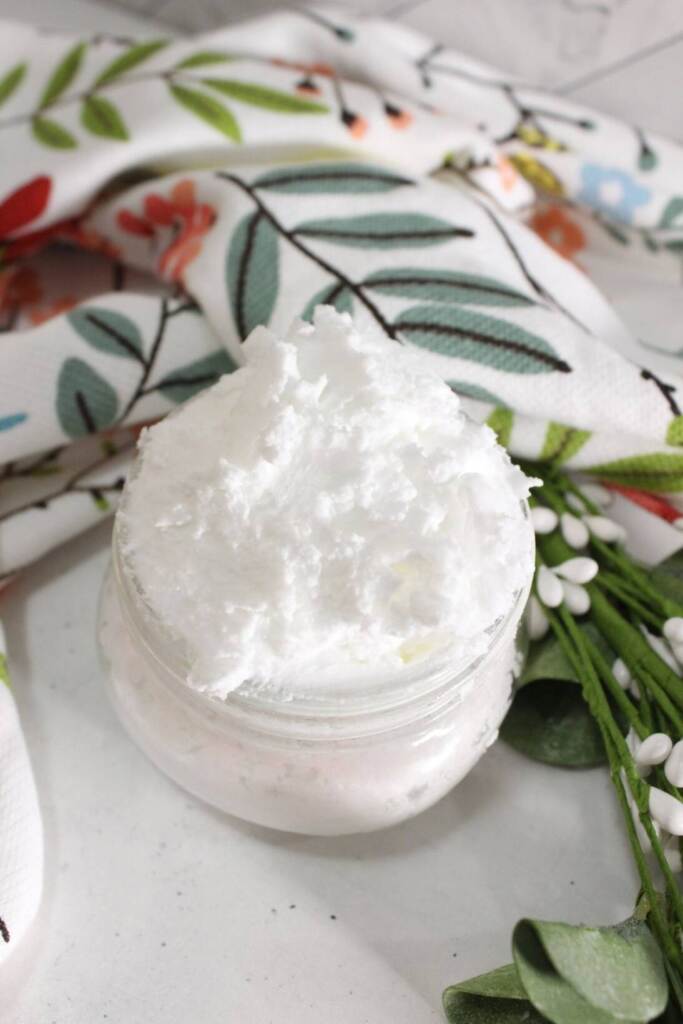 Aloe Vera Whipped Soap in a jar.