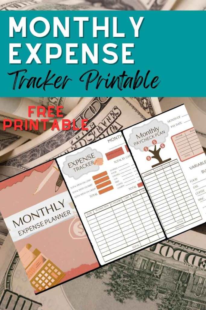 xpense Tracker with paper money in background - text: monthlyu expense tracker download